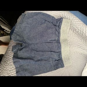 Baby jean shorts with elastic waist band